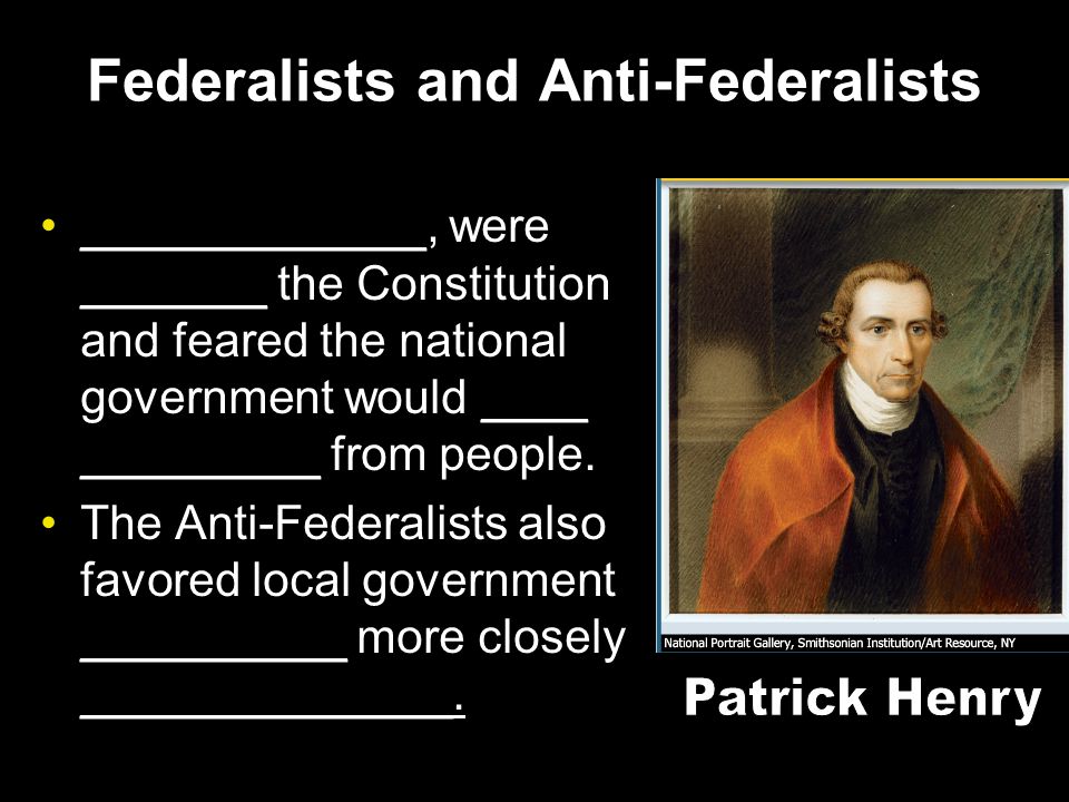 Patrick henry and the constitution